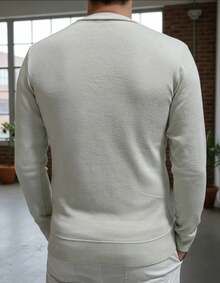 Men's Cold Weather Blouse | Men's Knitted Sweater | Winter Knitted Wool Pullover Long Sleeve V-Neck - Pasir - View 5