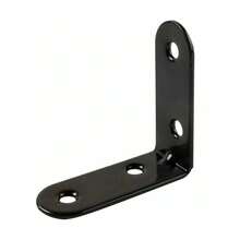 Kit 10x Peças Cantoneira de Ferro Formato Em L Para Móveis 5x5x2CM Várias Cores - Preto - Visão 8