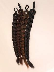 1pc Long Braided Wig, Fashion Synthetic Braided Ponytail For Women - Multicolor - View 7