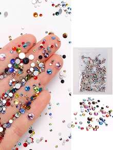 1440 piezas de coloridos dijes de rhinestones para uñas acrílicas - Gemas planas 3D, diamantes brillantes, joyas - Diseño kawaii para suministros de decoración de arte - Multicolor - Ver 4