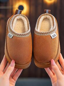 Simple And Casual Indoor Fashion Slippers For Children, Boys And Girls, Students, Autumn And Winter Home - Brown - View 5