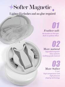 MAGEFY 1对柔软磁性假睫毛套装，柔软假睫毛，自然浓密，设计精致，带磁性夹子，打造自然妆效，可重复使用，附赠专业睫毛夹，无需胶水，易于佩戴和卸除，全天舒适佩戴 - 半眼交叉款 - 查看 11