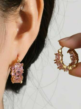 1 Pair Romantic, Elegant, Gentle, Sophisticated Curved French Romantic Earrings