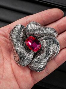 Vintage Elegant Floral Brooch, Luxurious Crystal Petal Brooch Pin, Fashion Accessory For Suit, Coat, Jacket - Flowers - View 11