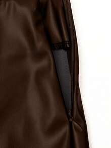 Chân váy mini ôm sát cơ thể kiểu Mỹ cổ điển gợi cảm bằng da PU dành cho nữ, màu đen trơn, thích hợp cho các bữa tiệc và ngày lễ, phù hợp cho mọi mùa xuân. - cà phê - Xem 10