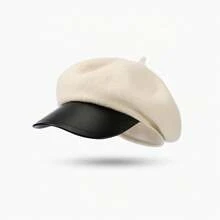 Women Newsboy Cap - Beige - View 1