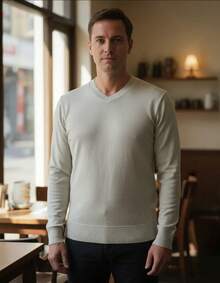 Men's Winter Sweater | Men's Knit Sweater | Wool Knit Pullover Winter Long Sleeve V-Neck Men's Knit Sweater V-Neck Long Sleeve Fitted Basic Comfortable | Men's Knit Sweater With V-Neck Ribbed Casual Elegant | Men's Fine Knit Pullover Long Sleeve V-Neck Basic Various Colors | Men's Knit Sweater V-Neck Casual Comfortable Style For Everyday Wear - 沙灘 - 查看 2