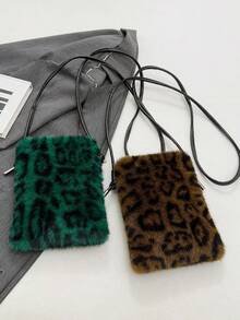 1 pieza Bolso de mano de mujer, bolso de hombro de peluche de moda, bolso cruzado de gran capacidad, billetera de teléfono de mujer, diseño de solapa pequeño, adecuado para otoño/invierno, mejor regalo para amigos - Multicolor - Ver 4