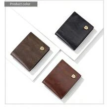 Ví da PU thời trang nam, chống nước, dung tích lớn với nhiều ngăn đựng thẻ và tiền mặt, phù hợp sử dụng hàng ngày, món quà tuyệt vời cho phù rể, kỷ niệm, bạn trai, cha và ngày Valentine. - Nhiều màu - Xem 5
