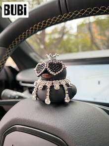 Wonuu Diamond Duck Design Car Decor Rubber Accessory, Interior Cute Universal Car Dashboard/Desktop