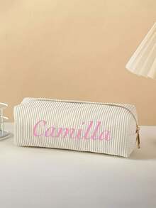 Personalized Name Transparent Large Capacity Pencil Box, Fashion Simple Pencil Case, Customizable Name Pencil Box, Large Capacity Nylon Mesh Transparent Breathable Pencil Box, Exam/Student Stationery Bag, Mesh Pencil Case, Simple Student Supplies Box, School Office Supplies, Back To School Supplies, Study Supplies - Multicolor - View 3