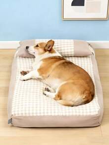 1pc Four-Season Plaid Pet Mat, Removable And Washable, Deep Sleep Comfort And Warmth, Cat And Dog Bed - Multicolor - View 1