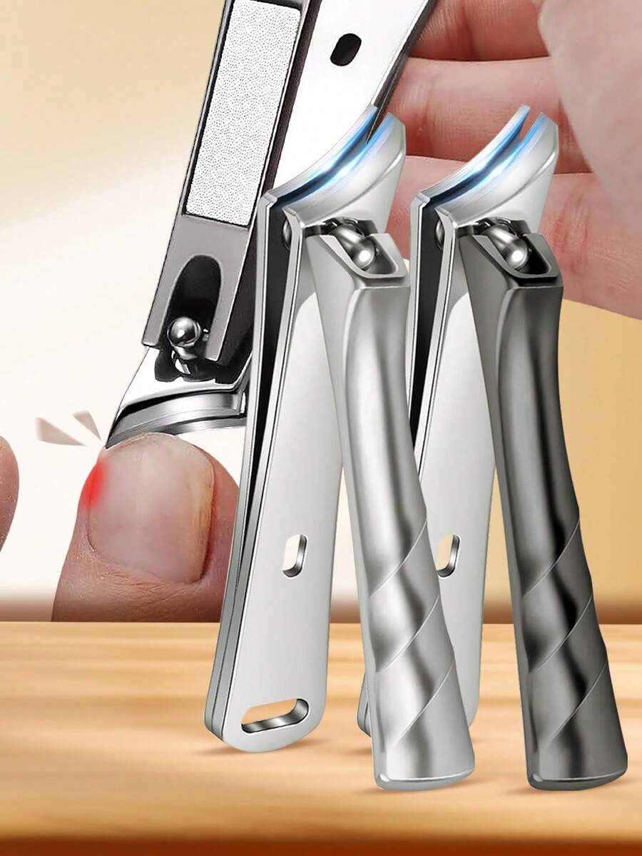 ANDVICTORY 1pc Nail Clippers Thick Ingrown Toenail Clippers With Wide Jaw Opening Stainless Steel Upgrade Slanted Curved Large Fingernail Clipper Cutter Manicure Tool - Multicolor - View 1