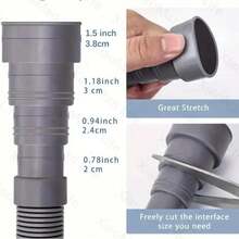 Universeller Waschmaschinen-/Geschirrspüler-Flexibler Ablaufschlauch mit Multi-Durchmesser, verstärkt für längere Nutzung, einfache Installation - Grau - Übersicht 4