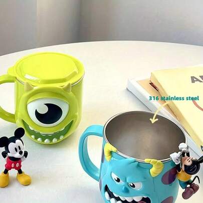 Disney Delivered In California In As Fast As 4 Business Days! Mack And Sullivan Travel Mug - Spill-Proof Portable Coffee Cup, Suitable For Hot & Cold Drinks - Stainless Steel Inner, Insulated Handle, Leak-Proof Lid - Vibrant Cartoon Character Design - Perfect Gift For Christmas, Birthday, Work, And Outdoor Activities