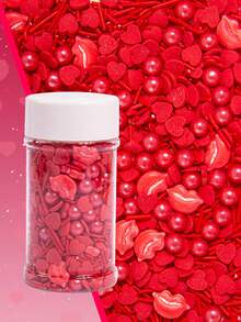 Edible Valentine's Day Decoration Baking Supplies, Heart Shapes, Rose-Shaped Candy Sprinkles, Cupcake Decorations, Cookies, Doughnuts, Ice Cream And Dessert Decorations, Weddings, Birthday Parties, Valentine's Day And Christmas Decorations - Multicolor - View 6