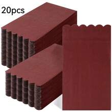20pcs/40pcs/60pcs 2-Ply Soft Long Wavy Burgundy Napkins, Unfolded Size 33cm X 39cm, For One-Time Party Lunch, Guest Towels, Decorative Paper, Birthday Decoration, Wedding Anniversary, Graduation Party Decor - Burgundy - View 9