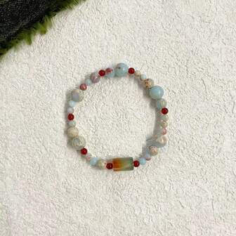 צמיד חרוזים רטרו אופנתי לנשים, צמיד פשוט ורב-תכליתי המתאים ללבישה יומיומית