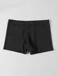 Men's Black Elephant Trunk Pouch Underwear With Butt Letter & Cartoon Chicken Print, Comfortable Breathable Elastic Everyday Briefs - Black - View 2