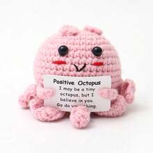 充满正能量的钩针动物，情感励志生日礼物，手工制作的企鹅、鲨鱼、鸭子、猫咪图案礼物，送给朋友、女性、同事、学生，生日、圣诞节、情人节的贴心小礼物 - 彩色 - 查看 16