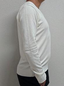 Men's Cold Weather Blouse | Men's Knitted Sweater | Winter Knitted Wool Pullover Long Sleeve V-Neck - 白色 - 查看 9