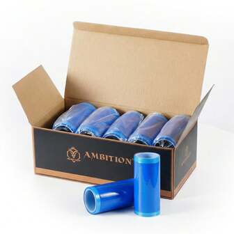 1 caja/10 volúmenes Ambition 0.04mm Cinta de película plástica desechable de barrera para tatuajes, hoja protectora, membrana de aislamiento protectora