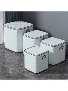 110升/140升/180升大容量无纺布收纳袋，超大衣物收纳袋，防尘防潮多用途整理袋，适用于衣物、床上用品、搬家、旅行 - 经典长方形设计，带安全封口，可放置于床下收纳 - 彩色 - 查看 6