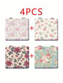 1个复古花卉系列折叠式便携手镜，轻巧易携，高品质银色纳米电镀镜框，适用于各种场合，可作赠品、旅行用品，价格实惠，是旅行必备佳品。 - 彩色 - 查看 10