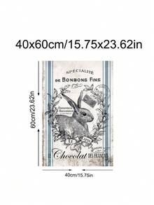 1pc Vintage French Country Easter Bunny Canvas Poster, Artistic Cartoon Wall Art, Wall Decor For Living Room, Bedroom, Kitchen, Bathroom, Spring & Winter Season, Modern Retro Style, Festival Gift, Easter Wall Art, Wall Arts, Wall Decor, Home Decor, Room Decor, Canvas Wall Art, Posters, Wall Art With Frame, Optional Frame