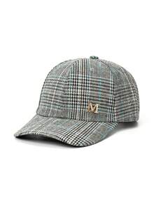 1 pieza Gorra de béisbol decorativa de poliéster con protección UV, estilo bohemio casual a cuadros y con letras, para mujer, de moda minimalista versátil para el otoño/invierno con visera curva ajustada, unisex - gorra de béisbol - Ver 11