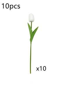 20/10/6/5/1支装人造白色郁金香，适合作为母亲节礼物、餐桌装饰、房间装饰、家居装饰、卧室装饰、户外装饰、厨房装饰、毕业装饰、圣诞装饰、户外露台装饰、DIY、室内装饰美学、婚礼装饰。