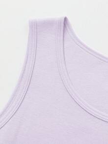 Balabala Tween Girl Cotton Tank Top 2 Packs, Soft Breathable Sleeveless Base Layer For Boys & Girls - Red-purple Hue - View 3