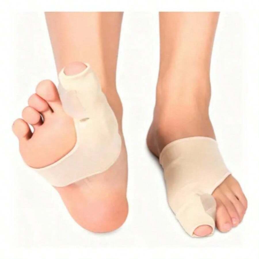 Protector y separador de dedos para zona del juanete Separador de dedos con protección 1 par Protector para dedo gordo del pie - Talla L (42-46) - Beige - Ver 1