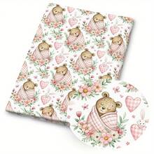 1pc Baby Animal Print Quilting Fabric - 59 X 19.68 Inches (150 X 50 Cm) Pre-Cut Polyester Fabric With Pastel Cute & Forest Friends Patterns - Suitable For DIY Sewing, Scrapbooking, Tablecloths And Crafts - Apricot - View 10