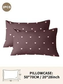1pc/2pcs/4pcs Polyester Pillowcase Set With Bow & Heart Pattern, Soft & Comfortable, Suitable For All Seasons - Multicolor - View 32