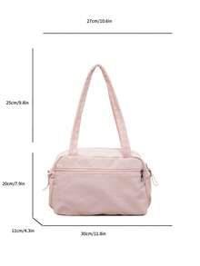 Women's Minimalist Solid Color Shoulder Bag, Casual Versatile Fashion Handbag, Underarm Bag, Simple Fabric Tote Bag For Commuting