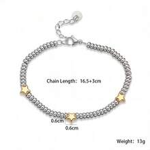 1 件优雅不锈钢手链，适合女士日常及商务佩戴 - 星星 - 查看 11