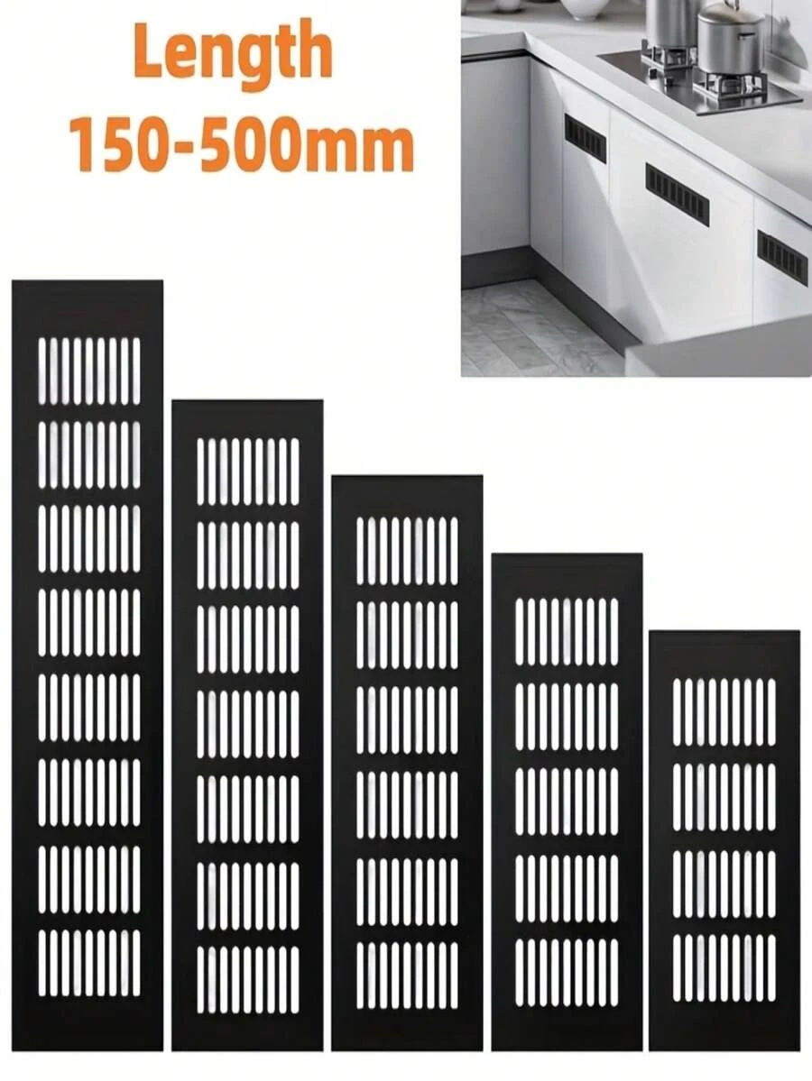 2件装铝合金橱柜通风口格栅装饰盖衣柜鞋柜网孔盖装饰五金配件