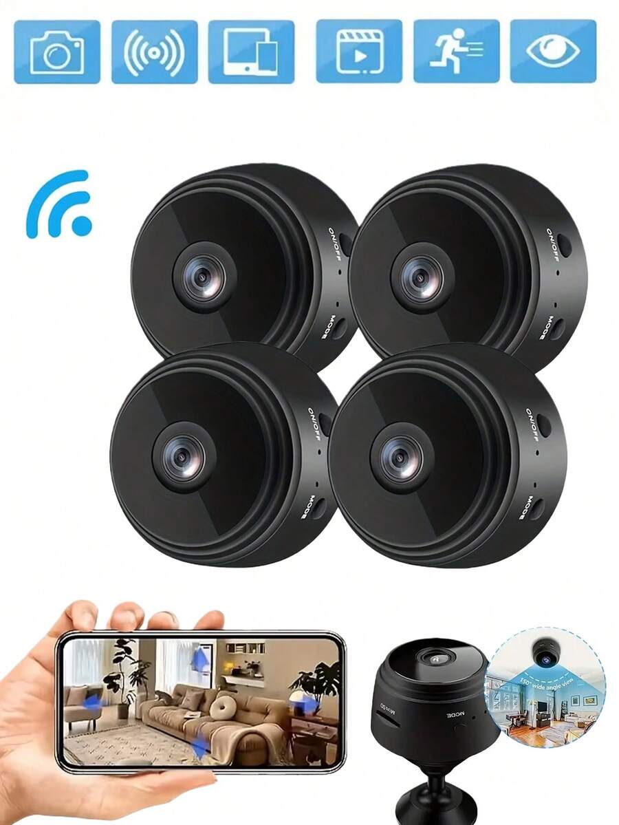 720P HD Mini WiFi Camera With Real-Time Remote Viewing, Two-Way Audio, And Motion Detection, Suitable For Home And Pet Monitoring - Multicolor - View 1
