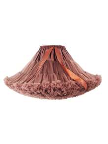 1 件女式多色洛丽塔衬裙，蓬松蕾丝棉花糖云朵设计半身裙，柔软薄纱带蝴蝶结，适合婚礼、派对、角色扮演、舞蹈表演 - 多色 - 查看 9