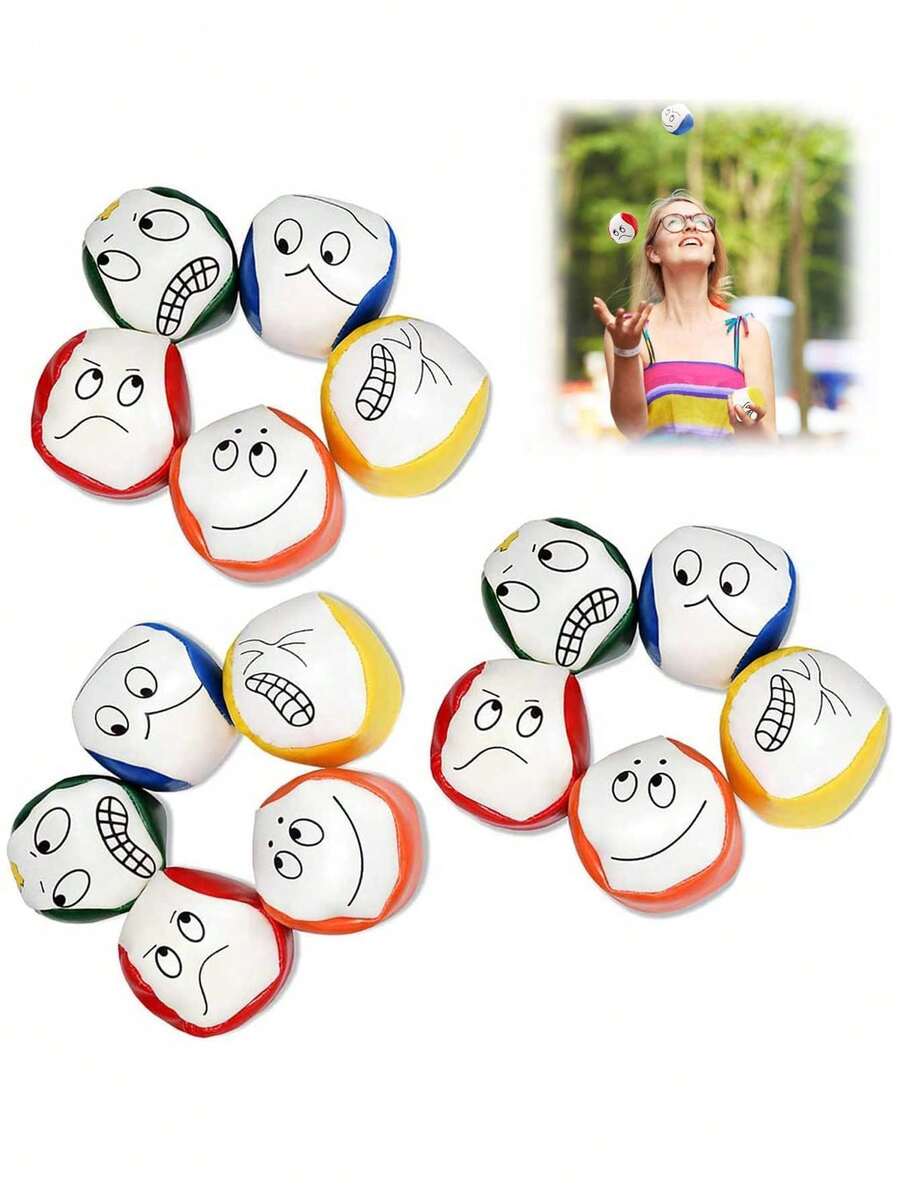 3个装杂耍球套装，适合初学者，高品质迷你耐用杂耍球套装，柔软易学，是初学者互动投掷游戏的理想之选，非常适合杂耍游戏和派对礼物。