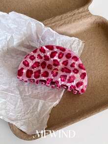 1pc Plus Size Pink Leopard Print Hair Claw Clip, Suitable For Thick Hair, Hair Accessory, Hair Clip, Hair Claw, Boho Acetate Hair Claw, Spring/Summer Fashion Hair Clutch Elegant Hair Jaw Clip For Valentine's Day Valentine's Day Accessories Gift - Multicolor - View 4