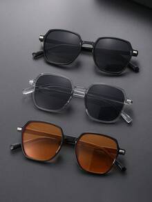 3pcs Classic Plastic Frame Square Eyeglasses, Fashionable Eyewear Combo Suitable For Daily Wear - Multicolor - View 6