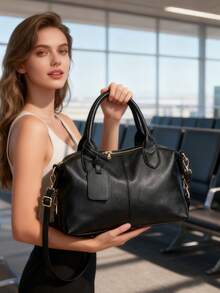 Women's Boston Bag, Handbag And Crossbody Bag, Large Capacity Commuter Bag,Shoulder Crossbody Bag,Spacious Work Tote, Lightweight Material Design,Adjustable Strap,Essential For Travel, Work And School - 彩色 - 查看 2