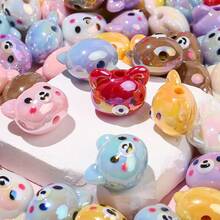 5 hạt nhựa acrylic bóng 3D hình mèo dễ thương, kích thước 20*23mm, nhiều màu sắc, thích hợp làm vòng tay, vòng cổ, bông tai, móc khóa DIY, trang trí bút đính hạt và các đồ trang sức thủ công khác. - Nhiều màu - Xem 10