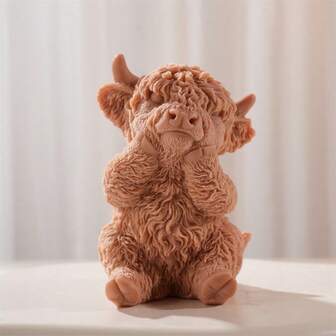Highland Cattle Cow Silicone Candle Mold Animal Soy Wax Silicone Mould Figurine Animal Lover Home Ornament