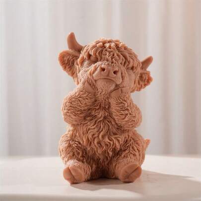 Highland Cattle Cow Silicone Candle Mold Animal Soy Wax Silicone Mould Figurine Animal Lover Home Ornament
