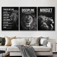 3PCS Optional Framed Animal Canvas Posters - Motivational Wall Art | Classic & Modern Styles, Animal Print Theme | For Home Office, Living Room, Bedroom Indoor Decor - Multicolor - View 14