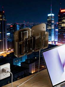 1pc Wall-Mounted Storage Box, Phone Holder, AC/TV Remote Control Organizer - No Power Needed, Independent Design, Suitable For Various Holiday Decorations, Decorative Storage Box, Home Storage Box, Wall-Mounted Phone Holder Box, Living Room Bedside Phone Storage Box, No Drilling Wall-Mounted Box, Remote Control Holder - Multicolor - View 4