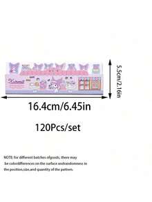 Sanrio 120pcs/Set Hello Kitty, Kuromi, Melody Sticky Notes, Index Tabs, Bookmarks, Stationery, School & Office Supplies, Gifts (Some Items Randomly Shipped) - Multicolor - View 2